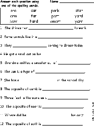 AR: Spelling Word Questions