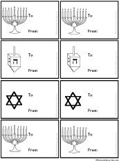 Black-and-White Hanukkah Gift Tags