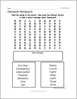 Juneteenth Wordsearch