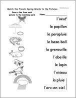 Match the French Spring Words to the Pictures