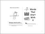 Words That Start With X: A Printable Book