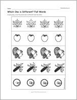 Which One is Different? Fall Words