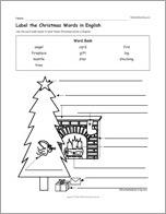 Label the Christmas Words in English
