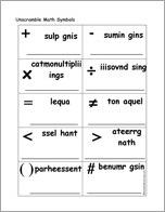 Unscramble Math Symbols