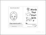 Words That Start With F: A Printable Book