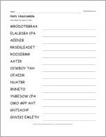 Hats Unscramble