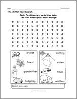 The Mitten Wordsearch