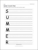 Summer Acrostic Poem