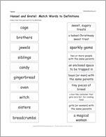Hansel and Gretel: Match Words to Definitions