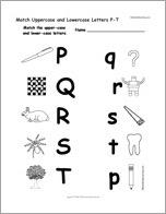 Match Uppercase and Lowercase Letters P-T