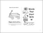Words That Start With W: A Printable Book