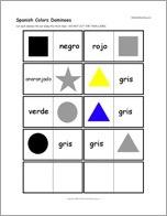 Spanish Color Dominoes, A Printable Game: Cards #3