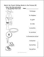 Match the French Clothing Words to the Pictures #2