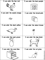 I Can Color 'The Little Red Hen' Words