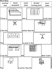 Furniture Words - Picture Cloze