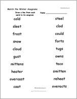 Match the Winter Anagrams