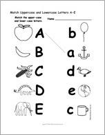 Match Uppercase and Lowercase Letters A-E