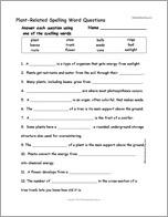 Plant-Related Spelling Word Questions