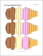 Ice Cream Bookmarks (Color)
