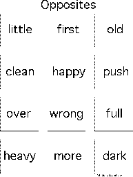 Label the Opposites in Hebrew