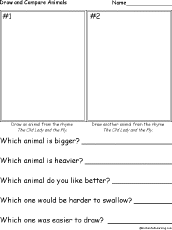 Draw/Compare Two Animals from 'The Old Lady and the Fly'