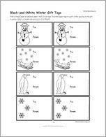 Black-and-White Winter Gift Tags