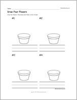 Draw Four Flowers