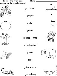 Words Starting With GR - Match the Words to the Pictures