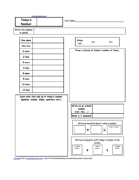 Number of the Day Worksheets