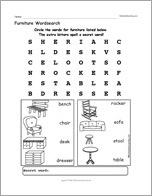 Furniture Wordsearch