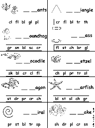 Fill in Missing Letters in Words Starting With Consonant Blends and Digraphs #8