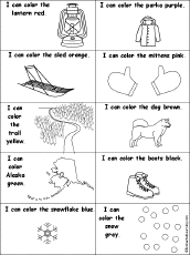 I Can Color Iditarod-Related Words