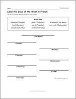 Label the Days of the Week in French