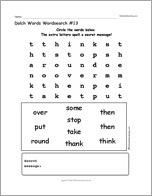 Dolch Words Wordsearch #13