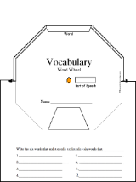 Vocabulary Wheel - 8 Words: Printable Worksheet