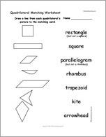 Quadrilateral Matching Worksheet