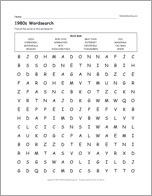 1980s Wordsearch