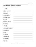 Cold-Weather Clothing Unscramble
