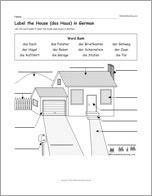 Label the House (das Haus) in German