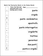 Match the Punctuation Marks to the Italian Words