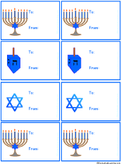 Hanukkah Gift Tags - Color