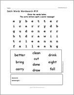 Dolch Words Wordsearch #19