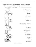 Match the French Clothing Words to the Pictures #1