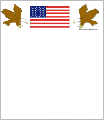 US Flag and Eagles Letterhead