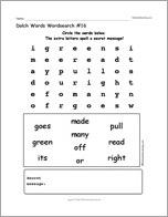 Dolch Words Wordsearch #16