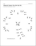 Shamrock Connect-the-Dots (by 5s) Printout