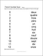 French Number Quiz
