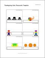 Thanksgiving Color Placecards Template