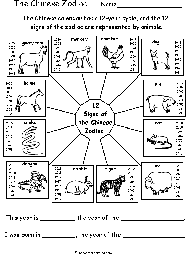 Chinese Zodiac Printout