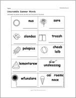 Unscramble Summer Words